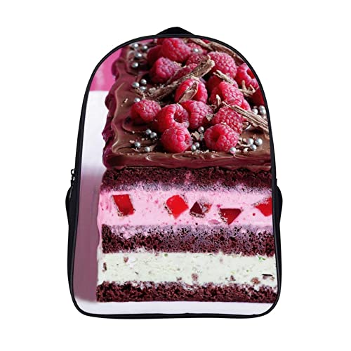 Sac à dos d'école unisexe style gâteau pour voyage et collège - 40x28x16cm