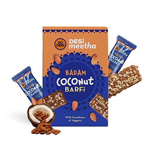 Image of GO DESi Classic Kaju Katli 200 grams & Badam Coconut Barfi 35 x 12g each Combo