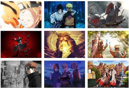 Image of ATEVON Naruto Anime Wall Collage Kit - Pack of 18 Multicolor 4x6 Posters Featuring Naruto Uzumaki, Sasuke Uchiha & Sakura Haruno - Aesthetic Anime Room Decor for Bedroom, Dorm & Living Spaces