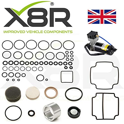 X8R EAS AIR SUSPENSION COMPRESSOR PISTON SEAL/PISTON LINER AND VALVE BLOCK O-RINGS DIAPHRAGM KIT COMPATIBLE WITH RR CLASSIC COUNTY & RR P38 MODELS WITH EAS PART# X8R38