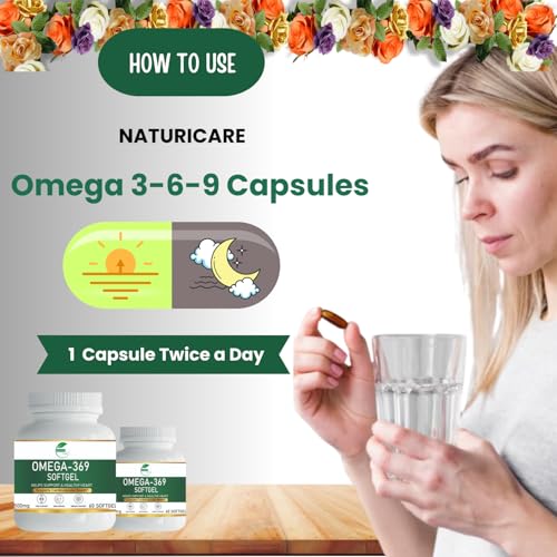 Image of Organics Vegan Omega 3-6-9 Fish Oil (500-mg) for Healthy Bones, Hair & Skin | 60 Veg Soft Gel Capsules for Both Women & Men