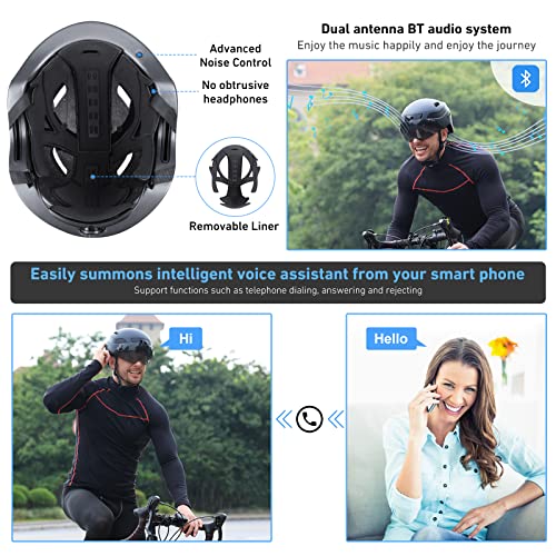 Smart Bike Helmet with Camera and Bluetooth for Men and Women