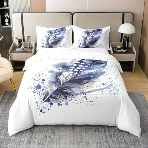 richhome Plume Imprimer 100% Coton Parure de Lit pour Adultes Enfants Filles Oiseau Plumes...