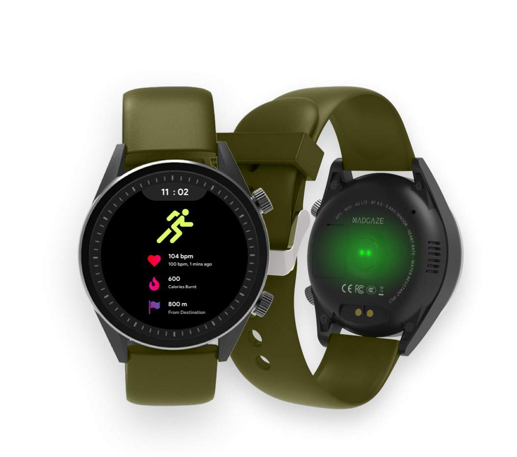 WatchOut Wearables Presents MadGaze : World’s First Gesture Controlled & 4G IoT Enabled Smartwatch (Military Green Silicone) WatchOut Wearables Presents MadGaze : World’s First Gesture Controlled & 4G IoT Enabled Smartwatch (Military Green Silicone)