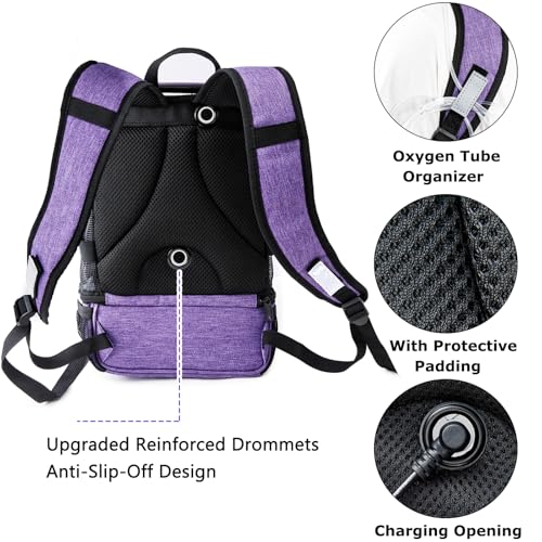 Portable Oxygen Concentrators Backpack Compatible with Inogen One G3 & Inogen One G5, Lightweight Oxygen Machine Carrying Bag, Purple, Modern