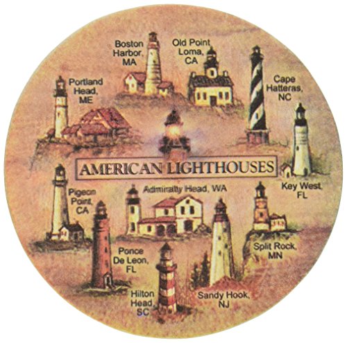 Cheapest 🛒 Thirstystone Stoneware Lighthouses Coaster, Multicolor