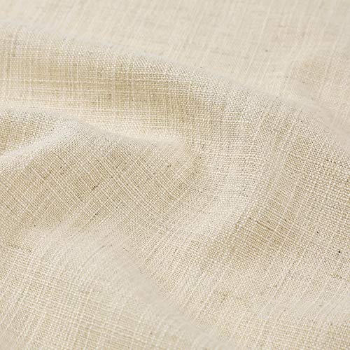 ChadMade 50" W x 96" L Polyester Linen Drapes with Blackout Lining Pinch Pleat Curtain for Sliding Door Patio Door Living Room Bedroom, (1 Panel) Sand Beige