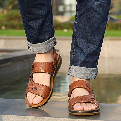 Xiao Jian- Zomer Slippers Mannen Word Pad Beach Schoenen Tendon Zachte Bodem Lederen Sandalen Heren Schoenen Casual Massage Antislip flip flop - Afbeelding 5