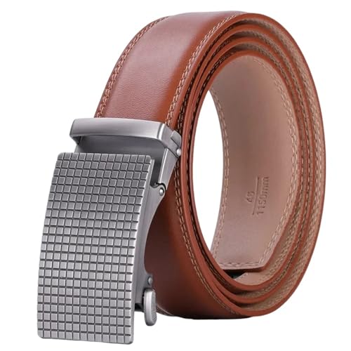 Men's Double-Sided Genuine Leather Belt, Automatic Buckle Casual Belt K231s9 120cm