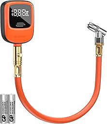 ETENWOLF T600 Digital Tire Pressure Gauge 0-250 PSI, ANSI B40.7 2A Grade High Precision(Plus-Minus 1%),Tire Gauge for Tire Pressure with Rubber Hose, Replaceable AA Batteries