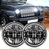 suzuki jimny scheinwerfer birne Helligkeit: 3000LM@ Fernlicht, 6000LM@ Abblendlicht. Diese runden 7-Zoll-LED-Scheinwerfer bestehen zu 100 % aus originalen hochintensiven LED-Chips und bieten einen scharfen Strahl und eine breitere Lichtfläche.