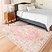 Castage Pink Rug 3x5,Washable Area Rugs for Bedroom Living Room Kitchen Entryway,Small Boho Vintage Bohemian Distressed Non Slip Carpet,Blush