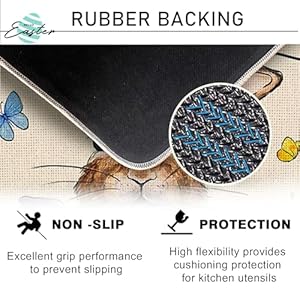 Welcome Easter Bunny Rabbit Decorative Front Door Mat Floral Flowers Doormat Indoor Outdoor Tulip Daisy Non Slip Floor Entryway Rug Spring Holiday Home Kitchen Decoration 17×29 Inch