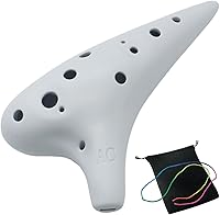 Vista 1 de Aestivate Ocarina de plástico Instrumento 12 Agujero Ocarina Alto C 12-Hole Ocarina Instrumento Easy Instrument Ocarina puntiagudo (blanco)