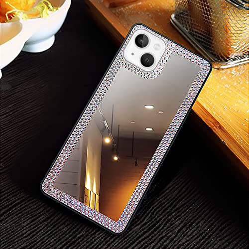 Cavdycidy For Iphone 13 Mirror Case For Women With Bling Rhinestone, Stick On Mirror For Phone Case,Mirror Phone Cover That Can Be Used For Outdoor Makeup For Girl(Glitter Diamond Mirror) #TOP2