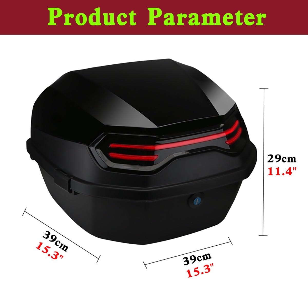 Baul Moto 35L Maleta Moto para Almacenamiento Casco, Baúl De Moto Universal con Respaldo & Placa De Montaje, Impermeable (Color : Silvery White)