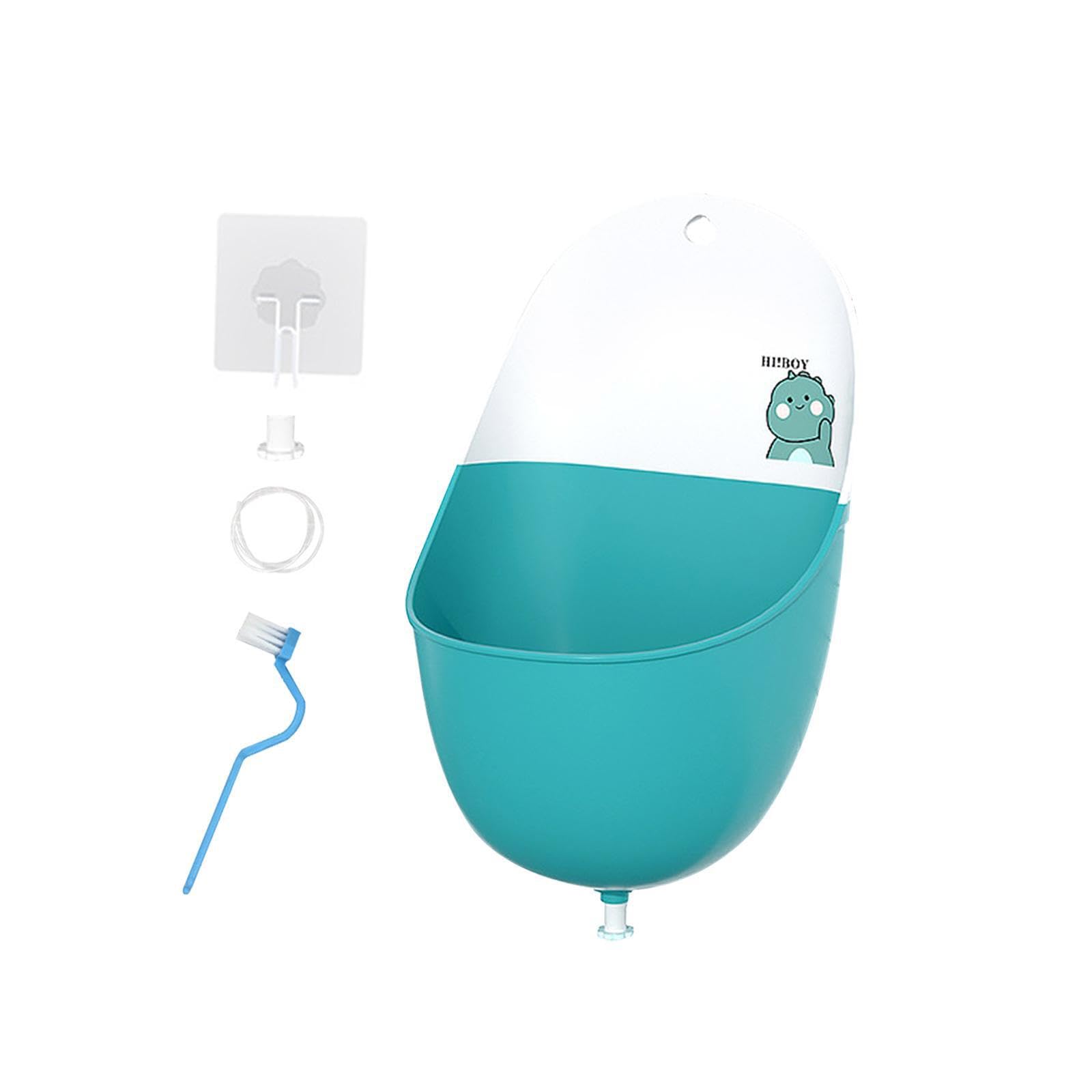 Zambuph Green With Pipe Wall Hanging Potty Children Toddler Standing Potty Safe Efficient Easy Urination Cultivate Good Habits With Lightweight Toilet Urinal Baby Bathroom, 29X17.5cm