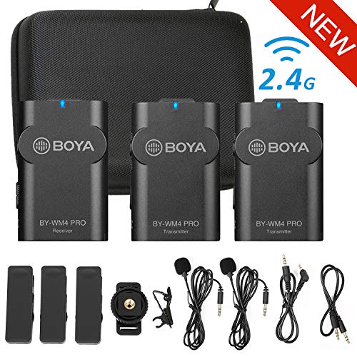 2.4G Wireless Lavalier Microphone Vlog for DSLR Camera Smartphone, New BOYA Lapel Microphone