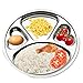 Juego de 2 bandejas divisoras de acero inoxidable de Teerfu para ir de campamento, el almuerzo de los niños, la cena o uso diario 29,97 cm plata