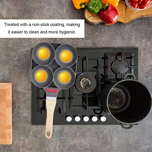 Non-Stick Frying Pan with 4 Hole, Omelet Burger Pancake Pan Induction Hob Compatible for Breakfast Home Cooking (Open-Fire Induction Cooker Type) 6 Gallery Image