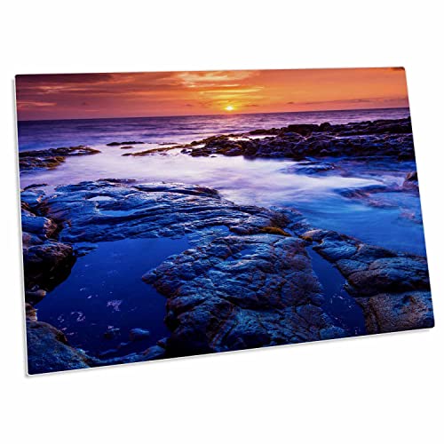 3dRose Sunset and Tide Pool Desk Pad Large