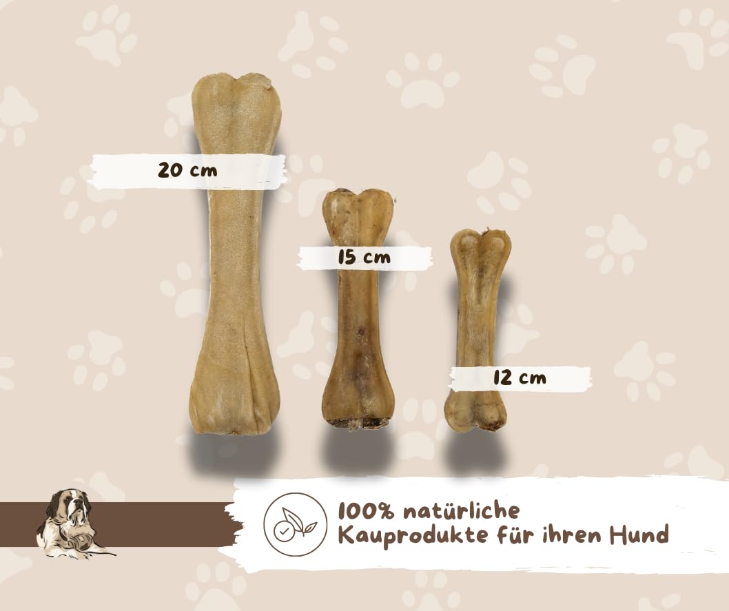 Warnick's Tierfutterservice Hundesnack - Kauknochen ohne Pansen - 12 cm, 40 Stück - Hundeknochen als Leckerli & zur Zahnpflege