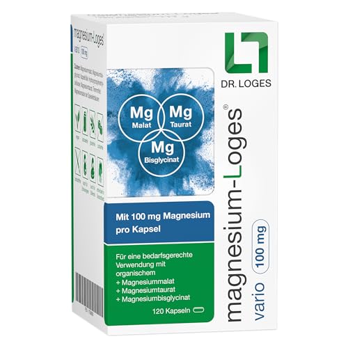 magnesium-Loges® vario 100 mg - 120 Kapseln - Nahrungsergänzungsmittel mit 100 mg Magnesium für eine bedarfsgerechte Einnahme