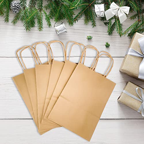 Avesteir 40 Pièces Sac Kraft 16 x 22 x 8 cm, Sac en Papier Kraft avec Poignée, Petit Sac Cadeau Kraft, Sachet Papier pour Shopping, Emballage, Vente au Détail, Mariage, Anniversaire, Noël 1.0 unité – vue 5