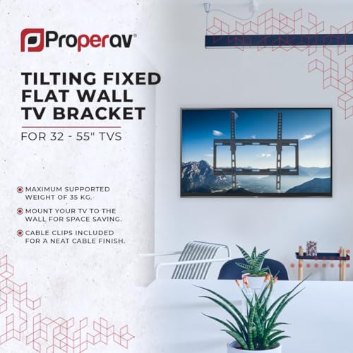 Properav Fixed Flat Wall Tv Bracket 32-55'' Tilt 14 Vesa Max - 4