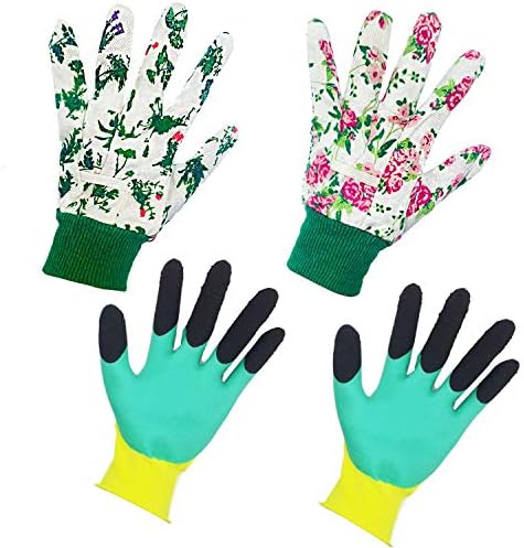 Gardening Gloves for Women (4 Pairs) Ladies Household and Garden Glove Waterproof Floral Gardening Gloves for Weeding, Digging, Raking and Pruning