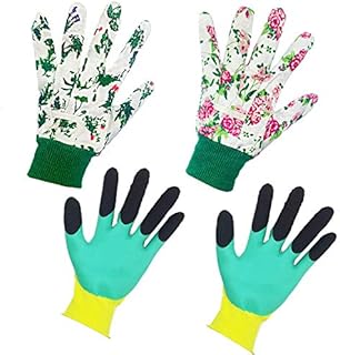 Gardening Gloves for Women (4 Pairs) Ladies Household and Garden Glove Waterproof Floral Gardening Gloves for Weeding, Digging, Raking and Pruning