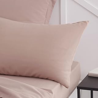 TODAY Essential - Juego de 2 Fundas de Almohada de 50 x 70 cm, 100% algodón, Color Rosa