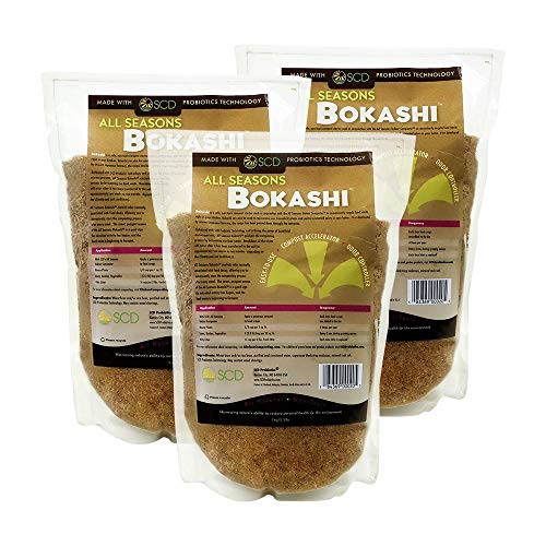 Reduce Organic Compost Odors with All Seasons Bokashi Compost Starter by SCD Probiotics â€“ Add to Kitchen Compost Bin (1 Gallon), 3 Pack