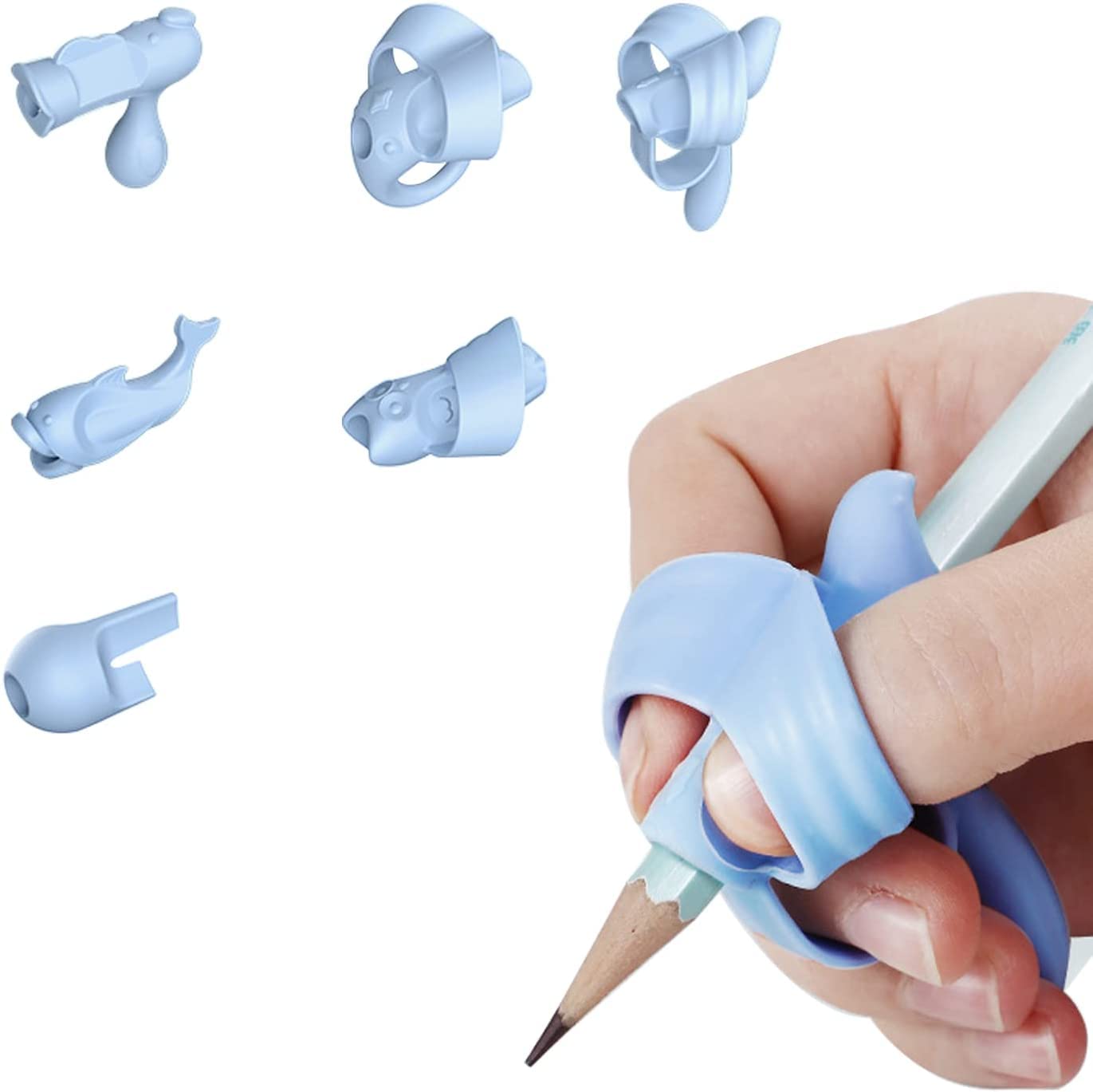 OMIRA Pencil Grips for Kids Handwriting, 6 PCS, Pencil Grips, Kids Pencils Grip, School Supplies, Pencil Grip, Grip Pencils for Kids, Pencil Holder for Kids, Pen Grip.