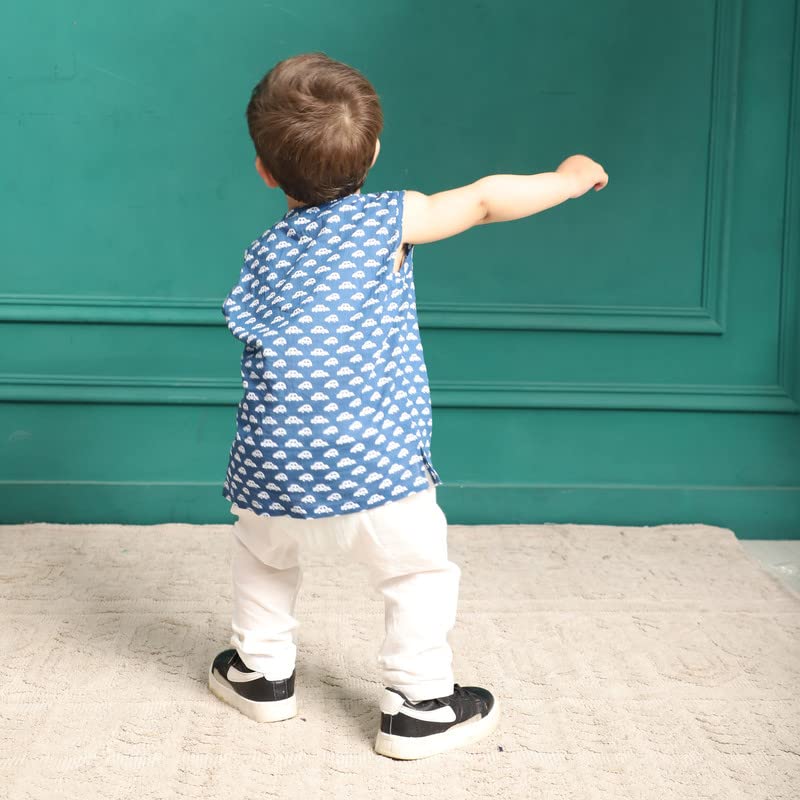 Image of POLKA TOTS Pure Cotton New Born Dress | Ultra-Soft, Breathable & Lightweight Sleeveless Jhabla Pant Set for Baby Boys & Girls | Baby Summer Clothes | Traditional Jabla & Pyjama Set for Newborns