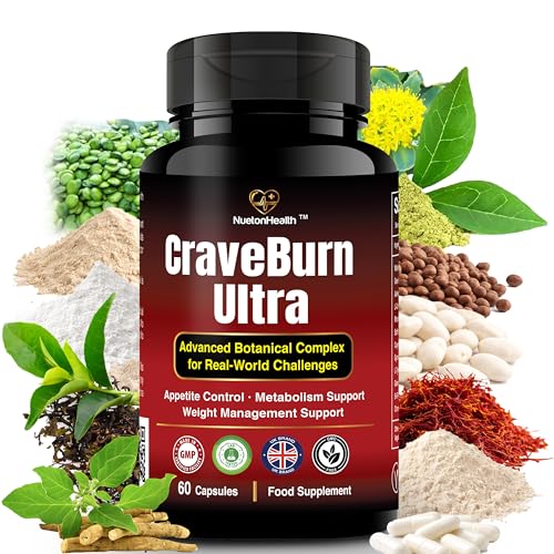 CraveBurn Ultra – Advanced Appetite Suppressant for Women & Men – Natural Craving Control, Metabolism Support & Weight Management – Non-Stimulant Fat Burner with Saffron, Green Tea & L-Carnitine
