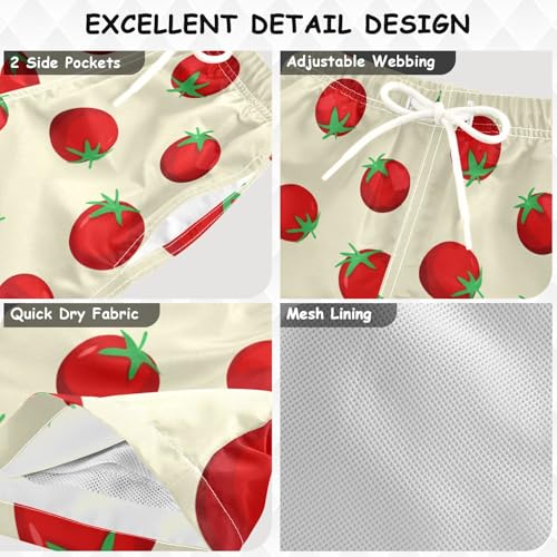 DOMIKING Fruit Vegetable Beige Toddler Boys' Swim Trunks Mesh Lining Swim Shorts for Pool Gym Beach Adjustable Waist3