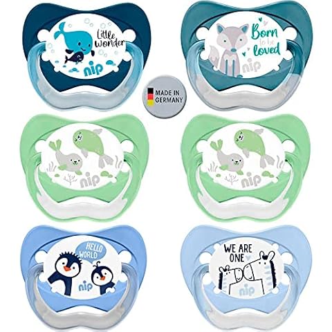 Nip - Juego de chupetes de silicona con anillo para niños Cover