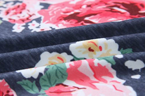 Image of AMiERY Women's Comfy Casual Pajama Pants Floral Print Drawstring Palazzo Lounge Pants Wide Leg