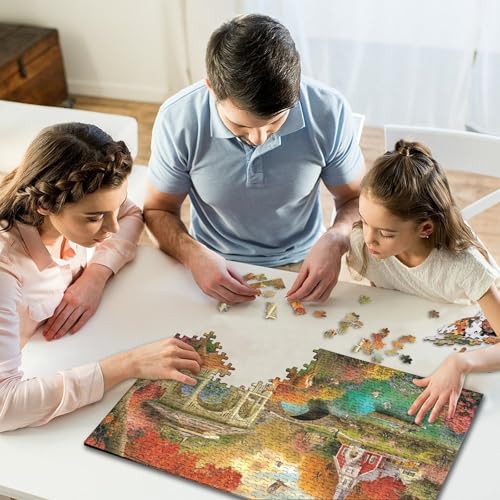 Puzzle de 1000 piezas de paisaje otoñal para relajarse en el hogar y decorar el salón 6