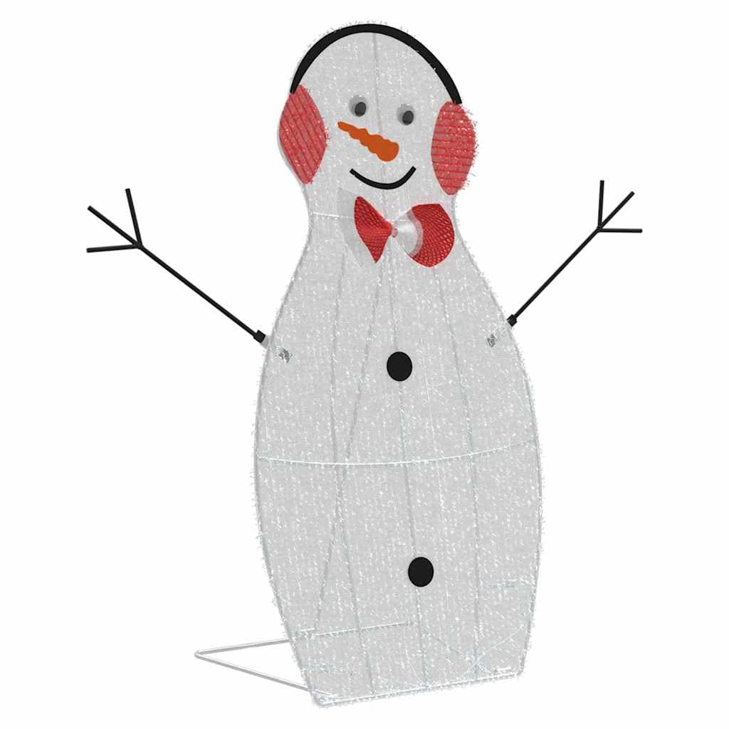 Muñeco de nieve iluminado Familia 3 piezas de poliéster con luz blanca cálida, 56 x 80 cm, alimentado por USB, guirnalda de luces LED, para decoración navideña interior y exterior