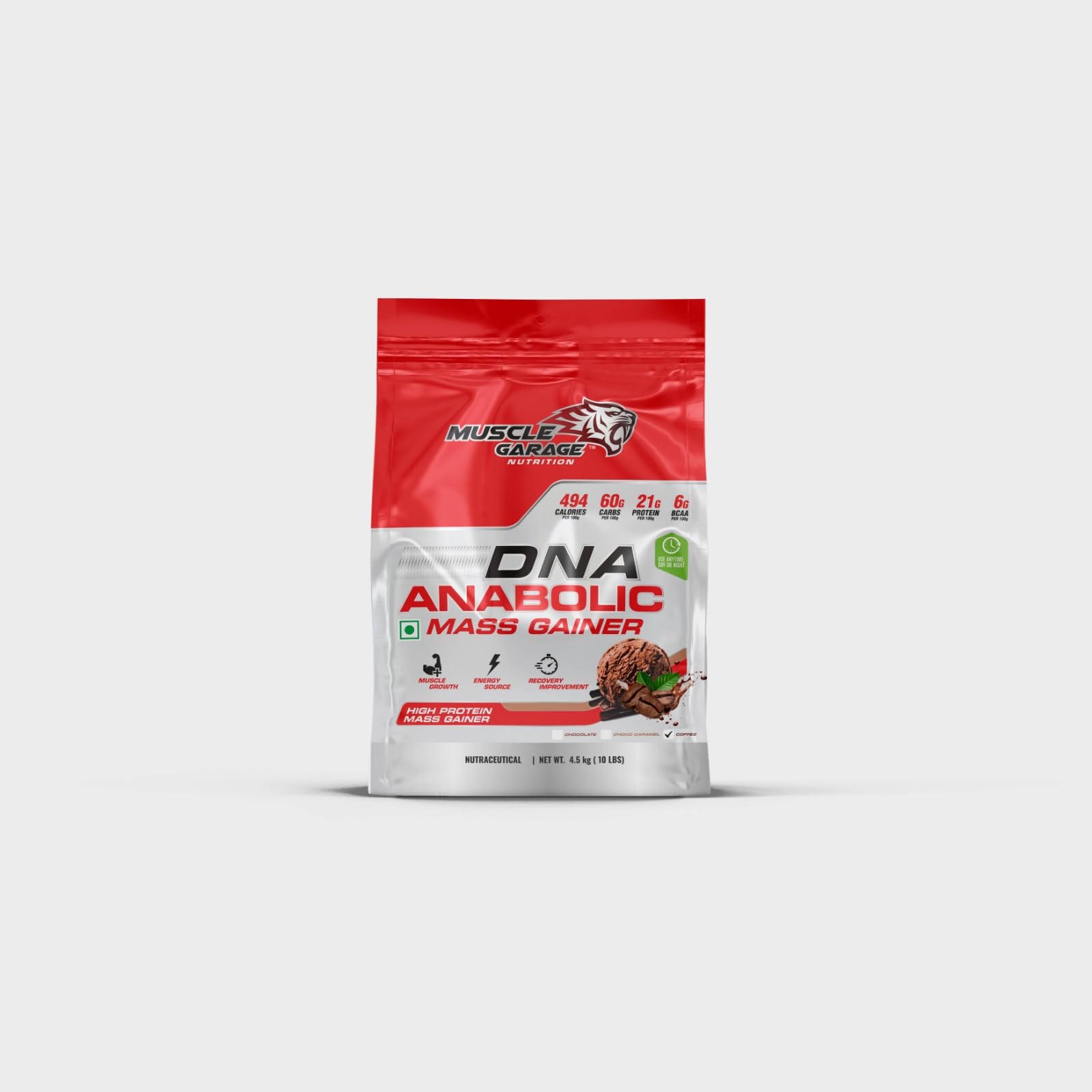 Sponsored Ad - DNA Anabolic Mass Gainer | High Protein Weight Gainer Powder for Muscle Growth & Recovery| With Creatine, BCAAs & Vitamins | 4.5 Kg (4.5 kg, chocolate)