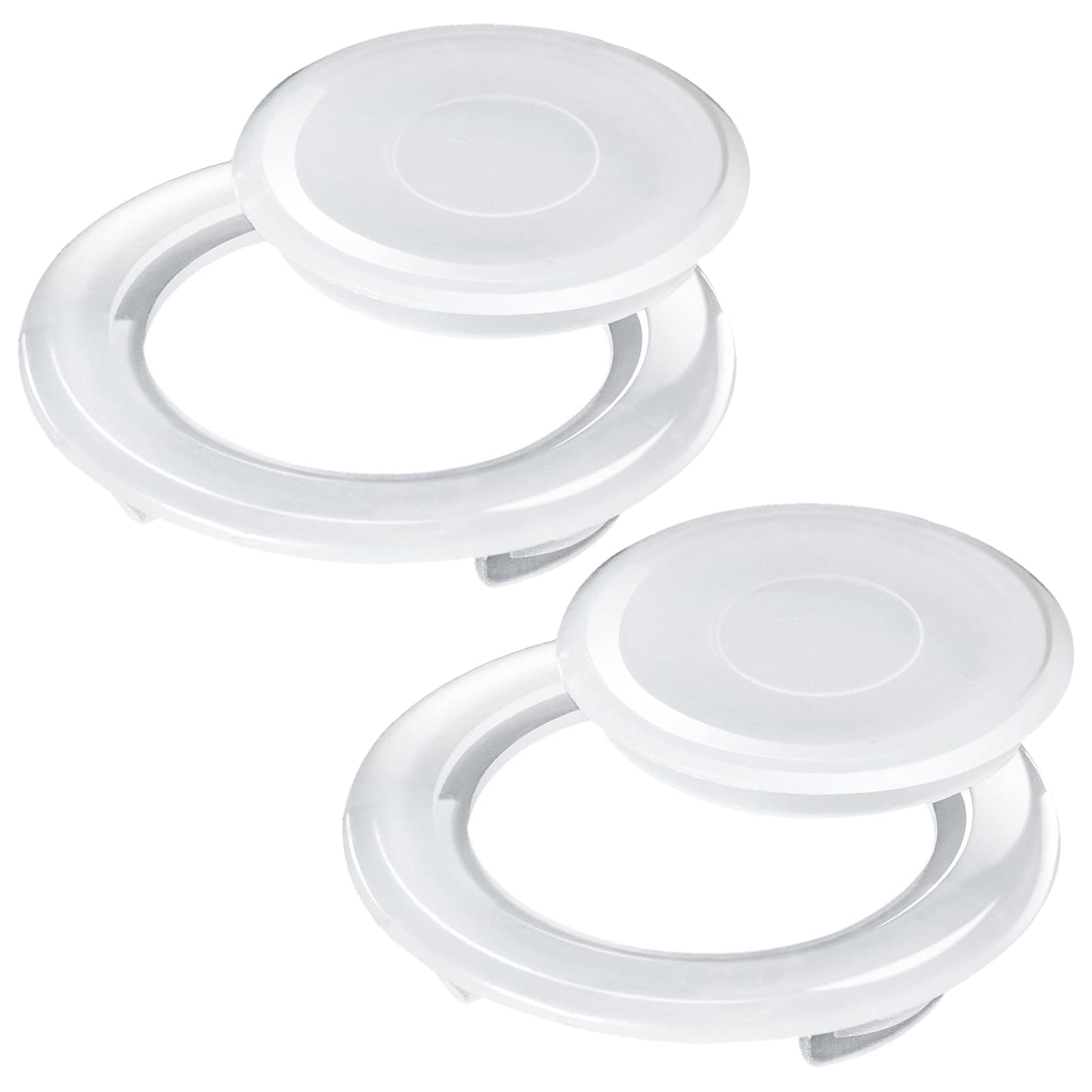 Amazleer Lot de 2 inserts de table de parasol 5,1 cm avec capuchon anneau standard blanc 42 mm-65 mm