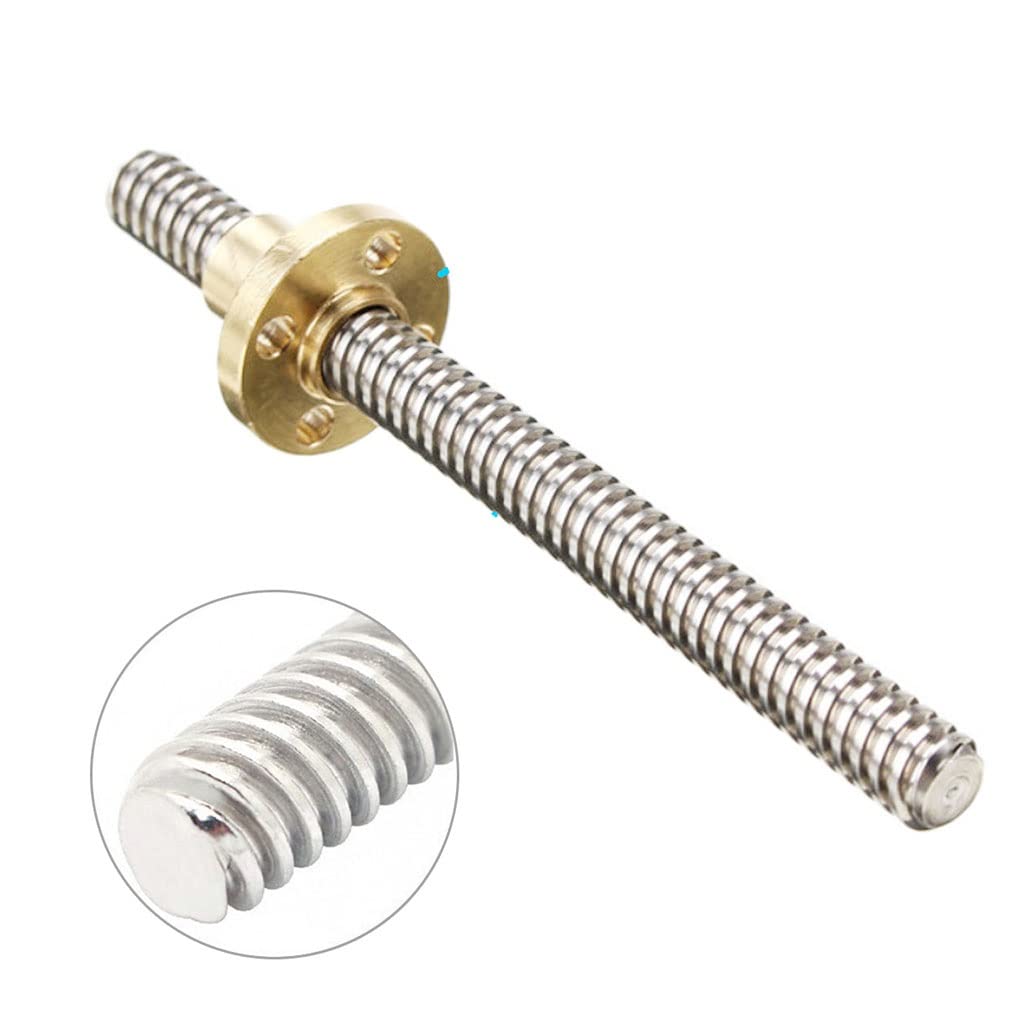 Drukarka 3D， T16, skok 4 mm, długość, gwint 100-1000 z nakrętką mosiężną(500mm)