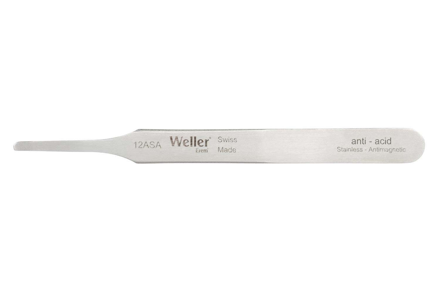 Weller Erem 12ASA Präzisionspinzette mit flachen abgerundeten Spitzen zum Greifen von Komponenten