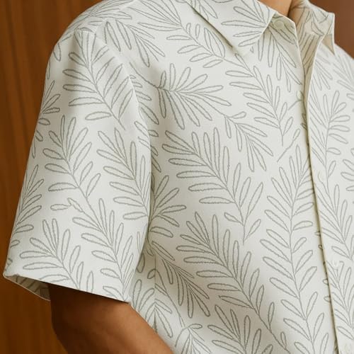 Image of TAGDO Men's Printed Cotton Casual Shirt | Half Sleeve Floral Print Shirt for Man | Relaxed Oversized Fit & Perfect for Casual, Office & Formal Wear (2050)