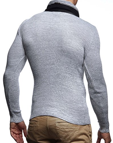 Leif Nelson Men’s Knitted Pullover | Long-sleeved slim fit shirt | Basic winter sweatshirt with shawl collar for Men2