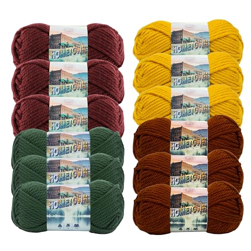 Image of Lion Brand Yarn, Hometown Super Bulky Yarn, Cornucopia Pack, 12 Skeins