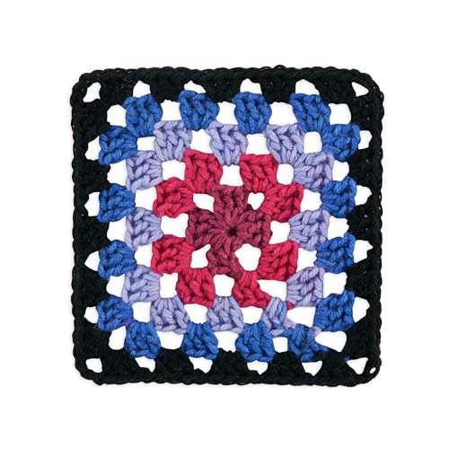 Image of Red Heart All in One Granny Square Black -Hyper Violet Yarn - 3 Pack of 250g /8.8oz - 100% Acrylic - #4 Worsted (Medium) - 381m /417Yards - for Knitting, Crochet and Amigurumi