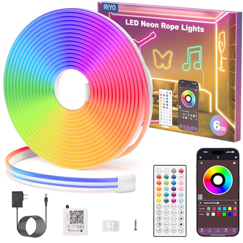 20FT Neon Rope Lights App Remote Music Sync for Indoor Decor - image 1